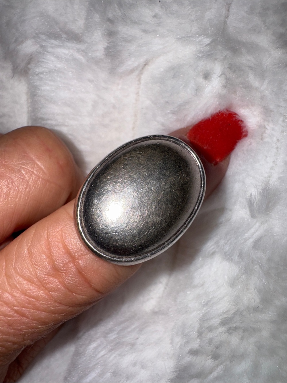Sterling Silver Round Dome Statement Ring Size 5.75